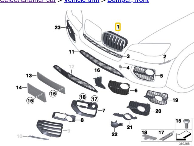 bontott BMW X6 Hűtőrács