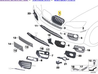 bontott BMW X6 Hűtőrács