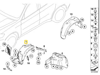 bontott BMW X6 Jobb első Első Dobbetét (Kerékjárati, Műanyag)