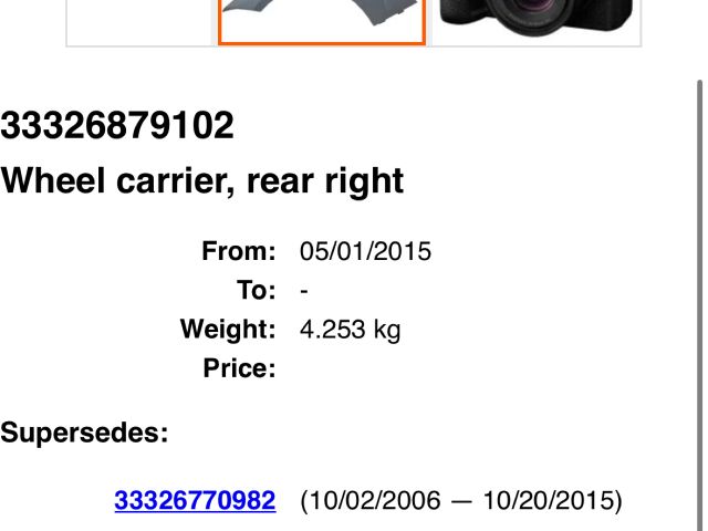 bontott BMW X6 Jobb hátsó Csonkállvány Kerékaggyal