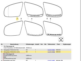 bontott BMW X6 Jobb Tükörlap