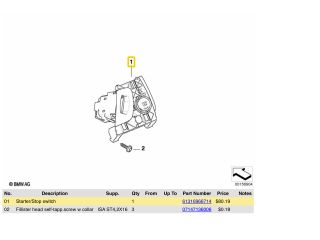bontott BMW X6 Start / Stop Indító Gomb