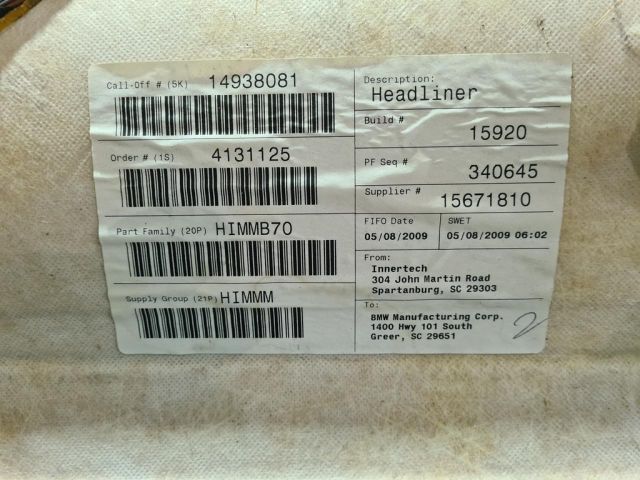 bontott BMW X6 Tetőkárpit