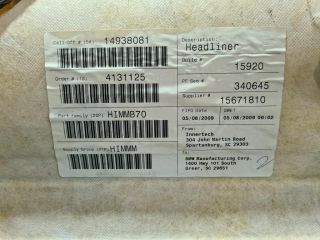 bontott BMW X6 Tetőkárpit