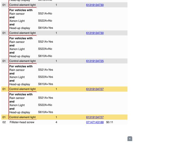 bontott BMW X6 Világítás Kapcsoló