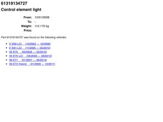 bontott BMW X6 Világítás Kapcsoló