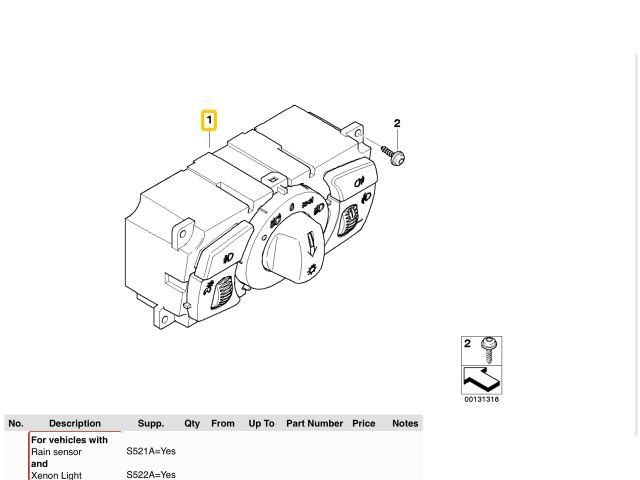 bontott BMW X6 Világítás Kapcsoló