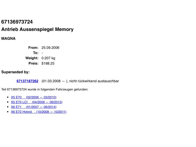 bontott BMW X6 Visszapillantó Tükör Állító Motor