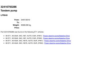 bontott BMW X6 Kormányszervó Motor (Hidraulikus)