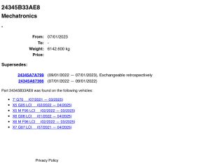 bontott BMW X7 Automata Váltó Elektronika