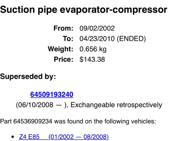 bontott BMW Z4 Klíma Cső