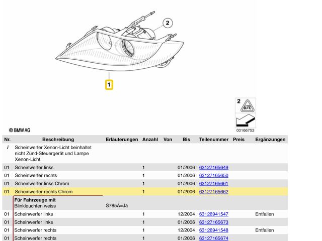 bontott BMW Z4 Bal Xenon Fényszóró