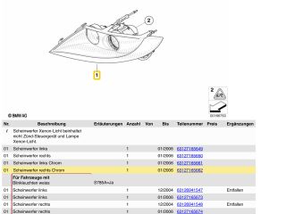 bontott BMW Z4 Bal Xenon Fényszóró