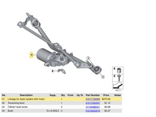 bontott BMW Z4 Első Ablaktörlő Szerkezet Motorral