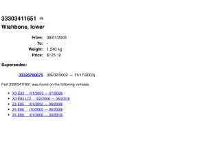 bontott BMW Z4 Jobb hátsó Felső Hátsó Lengőkar