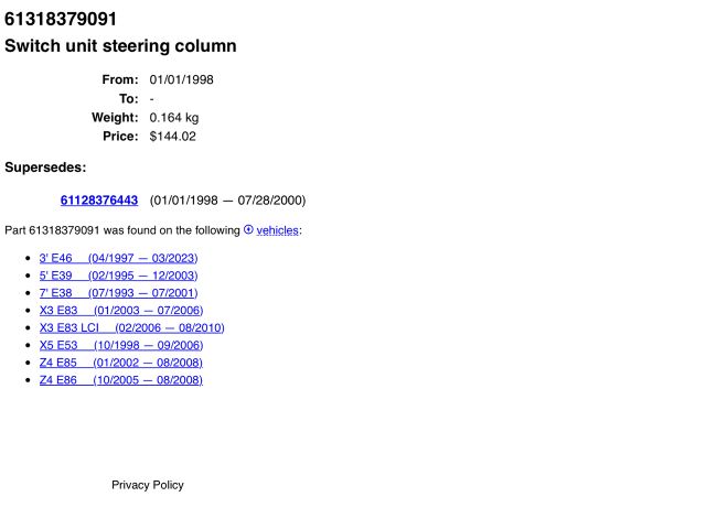 bontott BMW Z4 Komplett Kormánykapcsoló (Bajuszkapcsoló)