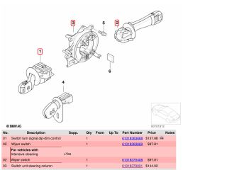 bontott BMW Z4 Komplett Kormánykapcsoló (Bajuszkapcsoló)