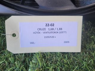 bontott CHEVROLET CRUZE Hűtő Ventilátor(ok), Radiátor(ok) Szett