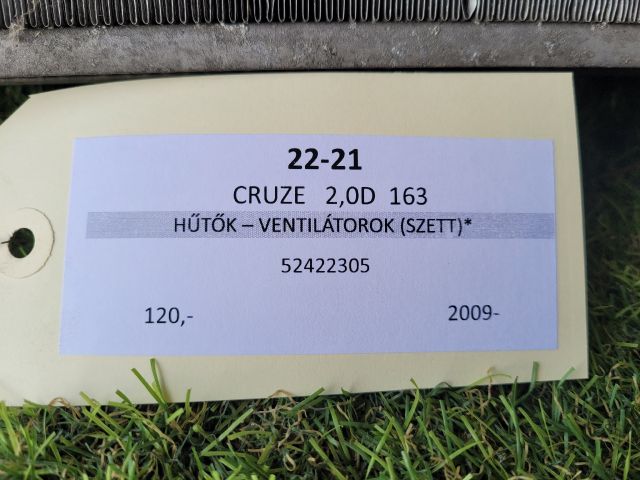 bontott CHEVROLET CRUZE Hűtő Ventilátor(ok), Radiátor(ok) Szett