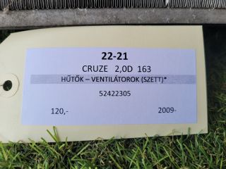 bontott CHEVROLET CRUZE Hűtő Ventilátor(ok), Radiátor(ok) Szett