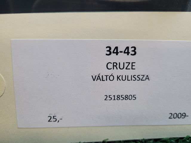 bontott CHEVROLET CRUZE Váltó Kulissza