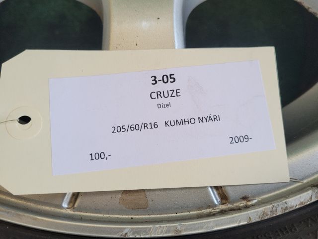 bontott CHEVROLET CRUZE Alufelni Szett Gumival