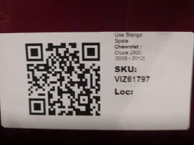 bontott CHEVROLET CRUZE Bal hátsó Ajtó (Üres lemez)