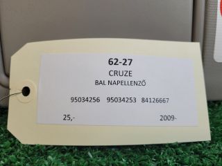 bontott CHEVROLET CRUZE Bal Napellenző