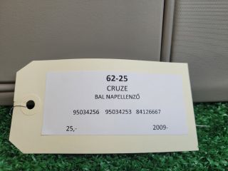 bontott CHEVROLET CRUZE Bal Napellenző