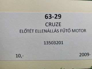 bontott CHEVROLET CRUZE Előtét Ellenállás Fűtőmotor