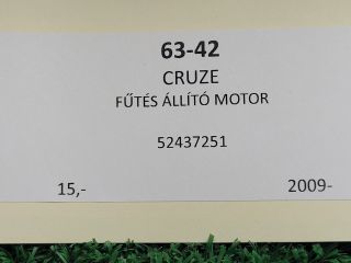 bontott CHEVROLET CRUZE Fűtés Állító Motor