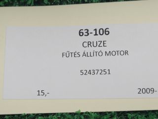 bontott CHEVROLET CRUZE Fűtés Állító Motor