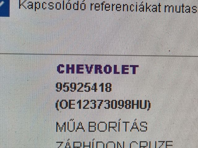 bontott CHEVROLET CRUZE Homlokfal Burkolat