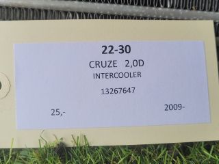 bontott CHEVROLET CRUZE Intercooler
