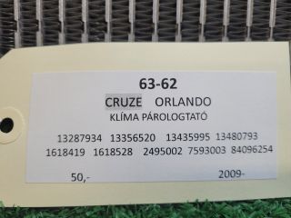 bontott CHEVROLET CRUZE Klíma Párologtató