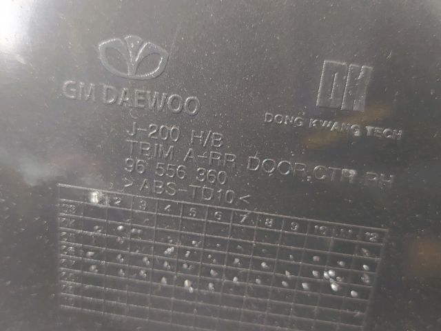 bontott CHEVROLET LACETTI Jobb hátsó Ajtó Kárpit