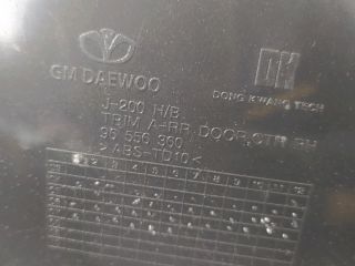 bontott CHEVROLET LACETTI Jobb hátsó Ajtó Kárpit