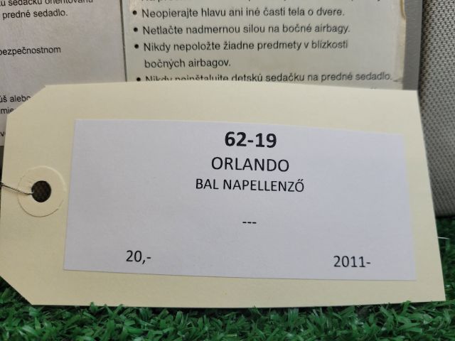 bontott CHEVROLET ORLANDO Bal Napellenző