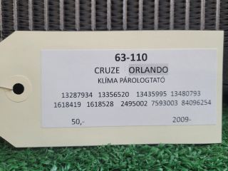 bontott CHEVROLET ORLANDO Klíma Párologtató