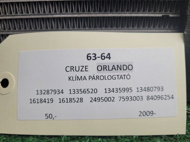bontott CHEVROLET ORLANDO Klíma Párologtató