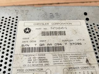 bontott CHRYSLER GRAND VOYAGER Rádió / CD