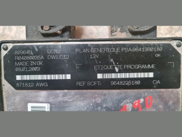 bontott CITROËN BERLINGO Motorvezérlő