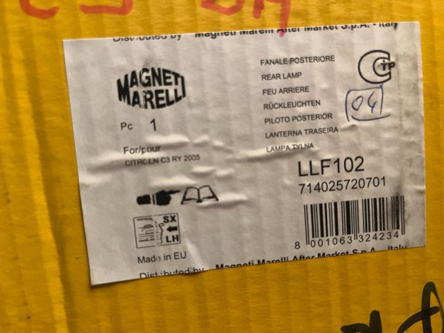 bontott CITROËN C2 Bal Hátsó Lámpa