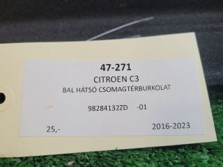 bontott CITROËN C3 III Bal hátsó Csomagtér Burkolat (Műanyag)