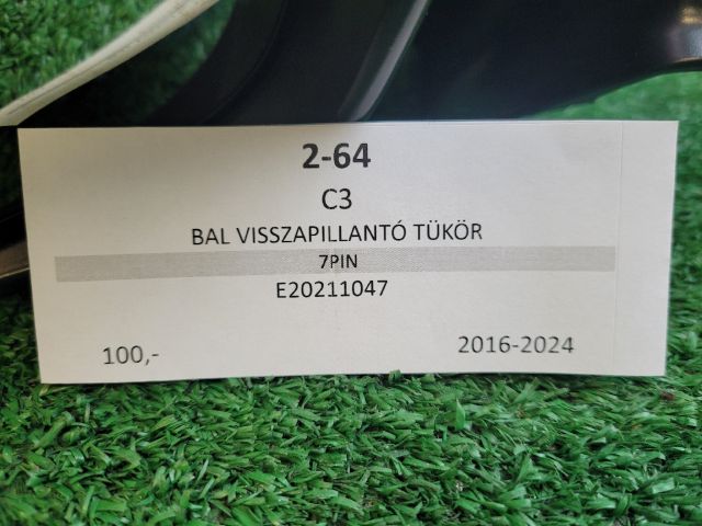 bontott CITROËN C3 III Bal Visszapillantó Tükör (Elektromos)