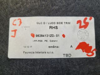 bontott CITROËN C3 III Jobb hátsó Csomagtér Burkolat (Műanyag)