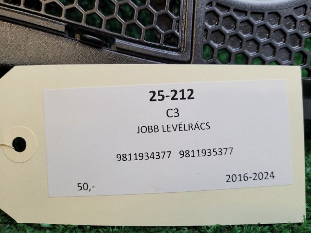 bontott CITROËN C3 III Levélrács