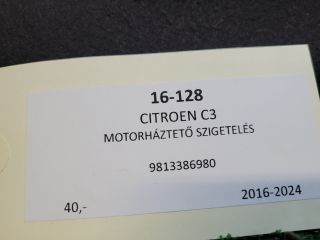 bontott CITROËN C3 III Motorháztető Szigetelés