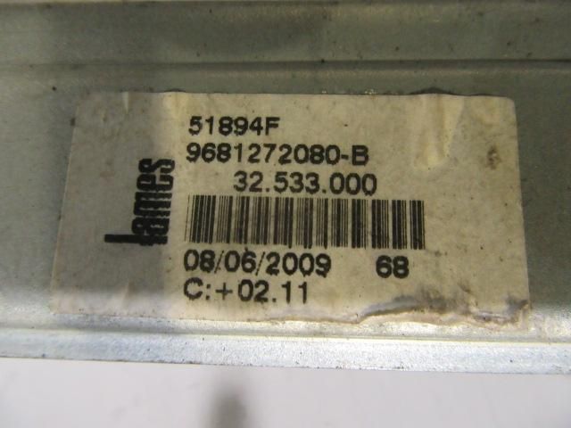 bontott CITROËN C3 PICASSO Jobb hátsó Ablakemelő Szerkezet (Elektromos)