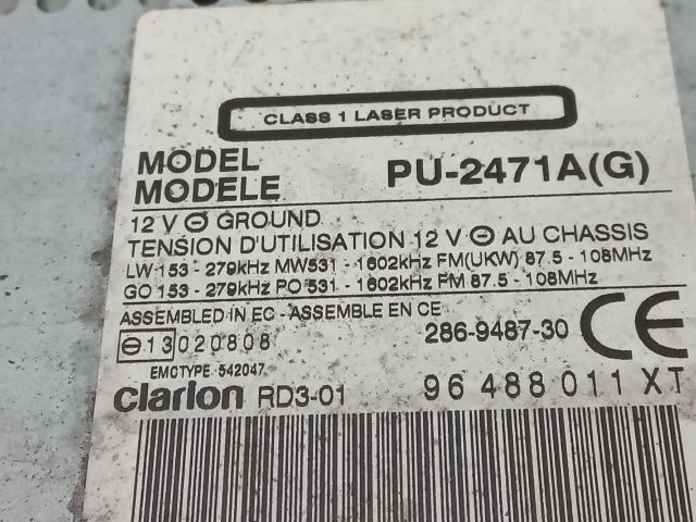 bontott CITROËN C3 Rádió / CD